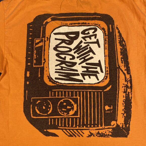 Life’s A Beach T Shirt Get With The Program Funny Print Orange Mens Size Medium - Picture 4 of 6